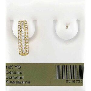 Genuine Diamonds Hoop Single Huggie Earring 18k Yellow Gold